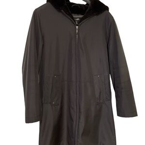 East fifth Long fleeced minimalist hooded coat S/M